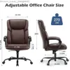 Other Furniture Executive Office Chair - Ergonomic home computer desk chair with wheels lumbar support PU leatheradjustable height and swivel Q240129