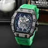 2024 New styles Hollow Belt Diamond Imitation Carbon Braze Pointer Mens Quartz Watch{category}