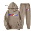 mens designer TRAPSTAR Tracksuit Brand Printed Sportswear Men 16 Colors Warm Two Pieces Set Loose Hoodie Sweatshirt Pants Jogging 220615