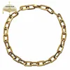 Gruby płaski zaokrąglony prostokąt złoty w kolorze łańcuch łańcuchowy mężczyźni kobiety stal nierdzewna biżuteria mody 1 sztuk1207L