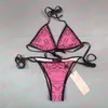 Frauen Biquini Set Spitze Up Tanga Bademode Brief Drucken Gepolsterte Bikinis Sommer Schwimmen Badeanzug Sexy Heißer Frühling Badeanzug