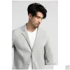 Costumes pour hommes Blazers Hommes Miyake Hommes Blazer Plissé Vêtements Tissu Stretch Slim Fit Manteau Veste Décontractée Livraison Directe Vêtements Dhnjy