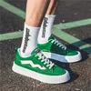 Scarpe da skateboard da uomo classiche con piattaforma verde Scarpe da ginnastica casual in tela traspirante da uomo Sport da skateboard antiscivolo per 240123