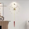 壁時計ソリッドウッドクロックモダンデザインメタルラグジュアリーウォッチdiyホーム装飾サイレントリビングルームOROGI DA PARETEギフト