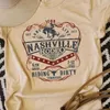 Kvinnors t-shirt Nashville Rodeo Western Graphic Tee Shirt Women's Vintage Cowgirl Tennessee Country Music T-shirt damer Söta hippie Tshirt Tops T240129