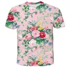 Herren-T-Shirts, 3D-Nordostchina-Blumen-Druck-Shirt für Männer, Kindermode, Streetwear, coole kurze Ärmel, buntes Y2k-Kleidungs-T-Shirt