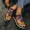 Sandaler 2024 Summer Ladies Casual Plus Size 35-43 Women's Boho Colorful Gladiator Flat Ankle Strap Beach