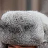 Bérets ZDFURS Chapeau chaud en vraie fourrure pour hommes / femmes / Casquette de protection contre les bombardiers russes