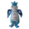 Costume della mascotte del drago blu Simulazione Personaggio dei cartoni animati Abiti Abito Taglia per adulti Abito unisex Compleanno Natale Carnevale