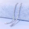 Szerokość 3 mm Diamond Sterling Sier Out Out Moissanite Hip Hop Naszyjnik