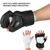 ZTTY Guanti da boxe mezze dita PU Pelle MMA Combattimento Kick Boxing Guanti Karate Muay Thai Allenamento Guanti da allenamento Uomo 240125