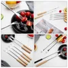 Dinnerware Sets Chocolate Fondue Fork Exquisite Baking Supplies Forks Long Handle Dessert Bbq Kits