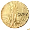 Arti e mestieri Usa 19281927 20 dollari Saint Gaudens Double Eagle Craft con motto Placcato in oro Copia moneta Stampi in metallo Produzione F Dhkq7