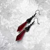 Stud vintage svart fladdermusörhängen röd kristall teardrop gotiska alternativ smycken gotisk gåva för kvinnor bat örhänge älskare halloween yq240129