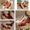 Slingbacks Lady Trade Shouse Fashioner Designer Брингел бархатный высокий коренастый каблук.