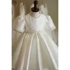 Robes de fille première année robe princesse 2024 été Satin Bow fête d'anniversaire pour enfants