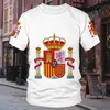 Herr t-shirts 3d tryck Spanien National Flag T Shirt Spanish Emblem Football Jersey Men Cycling Basketball Soccer Top Tee Shirts Reino de Espaa