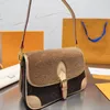 designer bag diane handbag luxury bag ivy brown Vintage flower crossbody bag genuine leather women shoulder bags Hobo purses high-capacity wallet