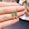 Earrings women water drop shape green crystal zircon diamond gold plated earrings student fashion jewelry birthday gift