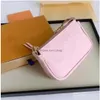 Torby wieczorowe Torba Panie Ladies Mini pochette AccessEoires Pakiet ręczny Fl skóra wytłoczona jedwabna łańcuch SN Mahjong M80501 Drop dostawa DH81W