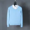 Typische Herrenpullover Pullover Dicke bestickte pure Baumwollpullover Herbst und Winterqualität Stricker Sweater Top Designer V-Neck Pullover runden Nackenpullover