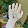 Ontwerper Qeelins Sieraden Ketting Dubbele Kalebas Kwastje Ketting Voor Vrouwen Verguld Met 18K Rosé Goud Geavanceerde Mode Fulu Ruyi Ingelegde Diamanten Kraagketting