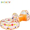 Tente pour enfants pliable bébé 3In1 aire de jeux parc pour enfants balles intérieures piscine sèche avec jeux de tunnel en Polyester Kid 240123