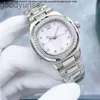 Patek-Phillippe Orologio da donna Orologi meccanici automatici Cassa da 35 mm con diamanti Orologio da polso da donna business Zaffiro Acciaio inossidabile 904L Montre De Luxe