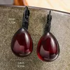 Stud Gothic Blood Red Water Drop Dangle Earrings for Women Girls Vampire Witch Crystal Earhook Jewelry Accessories Halloween Gifts YQ240129