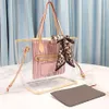 Розовые дизайнерские сумки Sugao, женская сумка через плечо, хорошая кожаная сумка с буквой L и принтом, прозрачная сумка для покупок, комплект из 2 предметов wit304o