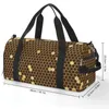 Outdoor Bags Bee Hives Sports Gold And Black Travel Training Gym Bag With Shoes Novelty Handbags Couple Design Oxford Fitness