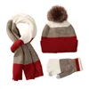 러닝 세트 2024 아동 겨울 모자가 늘어선 바람이 잘된 바람이 든 따뜻한 장갑 야외 목 방지 스카프 세트 두꺼운 니트 보닛