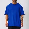 Herr t-shirts Top Men's Blank T-shirt Vitt överdimensionerad retro Solid Color T-shirt Stor storlek Herrens kvinnors mode Kort ärm Mäns T-shirt