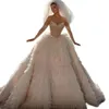 Oszałamiający Brydek 2024 Eleganckie marszczenia sukienki ślubne suknia balowa luksusowy krystalicznie cekinowy koronkowy warstwy Puffy vestido de noiva niestandardowe sukienka ślubna