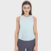 LU-1914 Ice Sense Cross-splicing Sportvest Vochtabsorberend en zweetafvoerend Ademend Losse blouse Yoga tankshirt