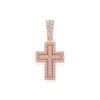 New Iced Out Hip Hop Cross Pendant High Quality Lab Grown Diamond Bling Cross Charms Necklace Trendy Wholesale Religious Pendant