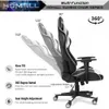 Andra möbler Homall Gaming Chair Office Chair High Back Computer Chile Leather Desk stol Racing Executive Ergonomisk justerbar svängbar uppgift Q240129