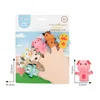 5st Kids Animal Finger Puppet Toy Set Lion Elephant Bear Mini Hand Storytelling Education Gift for Children 240126