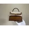 Copie légale Deisgner 8A Sacs boutique en ligne Sac pour femme en peau de crocodile américain fait à la main, Mini Square de deuxième génération avec un vrai logo