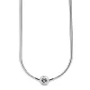 Colliers Original 925 Silver Silver Rose Heart Free Halo Halo Classe Collier de chaîne de serpent pour le charme de perle populaire bijoux de bricolage