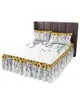Säng kjol våren eukalyptus solros lavendel elastisk utrustade sängflykt med örngott madrass täcker sängkläder set