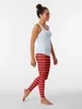 Active Pants Red Horizontal Stripes Leggings Women Leging Sport Womens