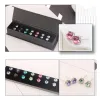 Charm Bebella 0,7 cm Sechs-Klauen-Kristall-Ohrstecker-Set mit Box in 7 Farben mit Kristallen aus Österreich für Frauen und Mädchen als Geschenk