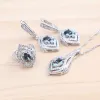 STRANDS BRIDAL 925 SILVER SILLY JIERRY SETS Wedding Magic Rainbow Zirkon oorbellen Armbanden voor vrouwen ringen hanger ketting set