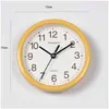 Wall Clocks Minimalist Small With Frame Transparent Plastic Candy Colors Mute 15Cm Hanging Watch Clock Living Room Home Decor H1230 Dhpnc