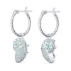 Dingle Earrings 2024 Original White Crystal High Quality Charm med logotyp Women's Jewelry Eartrop Anniversary Gift
