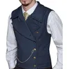 Purple Dress Vests For Men Slim Fit Mens Suit Vest Male Waistcoat Gilet Homme Double Breasted Sleeveless Formal Business Jacket 240119