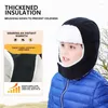 Berets Boys Girls Kids Warm Chunky Trapper Hood Hat Sherpa Lined Windproof Balaclava Winter Russian Hats With Face Mask For Children