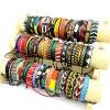 Bangle Wholesale 20/30/50/100/200pcs Vintage Leather Bracelets for Men Women Handmade Cuff Fashion Jewelry Party Gift Mix Lot Resizable