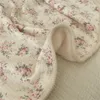 Couverture en mousseline à imprimé floral pour bébé, couette pour l'été, couverture de sieste en mousseline florale pour bébé, couettes pour Winte 240122